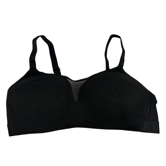 Joyspun Wireless Lightly Lined Bra XL Adjustable Straps Black Stretch Mesh - Picture 1 of 4